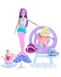 Barbie Dreamtopia Fairytale Mermaid Doll and Mermaid Baby Nursery Playset with Baby Animals and Accessories for Girls 3 years up
