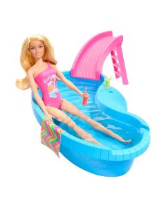 Barbie Avenue Pool Playset With Blonde Doll &  Accessories For Girls 3 Years Old And Up
