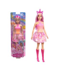 Barbie Fairytale New Core Unicorn Dolls With Pink Rainbow Colour Fantasy Hair & Glittery Knee-High Boots For Girls 3 Years Old And Up

