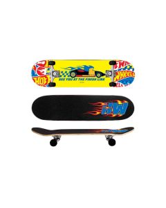 Hot Wheels 28 Inches Skateboard for Kids and Boys Outdoor Sports Fun Play for Children - Yellow