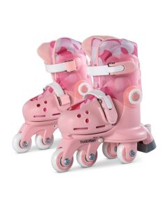 Yvolution Twista Skates Pink For Kids Adjustable Size (Sz: 12J-3)