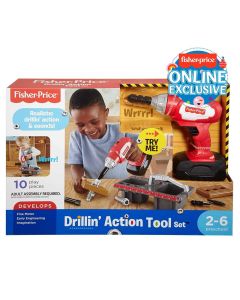Fisher-Price Drillin' Action Tool Playset, Kids Toys for Ages 2-6 Years Old
