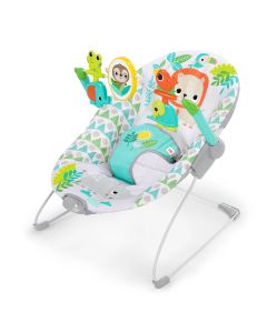 Bright Starts Spinnin' Safari Vibrating Bouncer, Baby Bouncer for Ages 0 Months Up