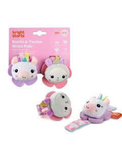 Bright Starts Rattle & Teethe Wrist Pals Toy - Unicorn & Llama