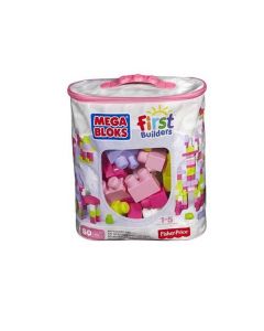 Mega Bloks Big Building Bag, 80 Pieces (Pink), Building Blocks Toys for Ages 1-5 Years Old