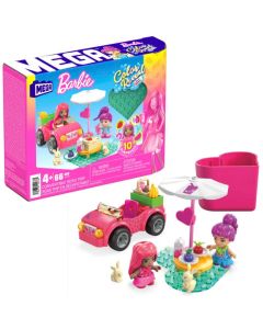 Mega Bloks Mega Barbie Color Reveal Convertible Road Trip Building Set for Girls 3 years up	