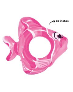 Jilong 30 Inches Inflatable Fish Swim Ring in Pink Floater For Kids