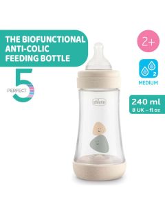 Chicco Perfect5 Baby Feeding Bottle 240ml For 2m+  (Unisex)