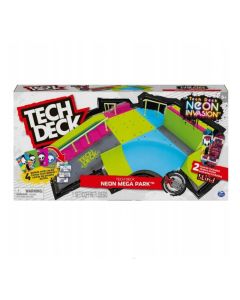 	Tech Deck Neon Invasion Mega Park X-Connect Creator Customizable Glow-in-the-Dark Ramp Playset with Two Exclusive Fingerboards MIni Skateboard for Boys and Girls Ages 6 and Up