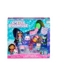 Gabby's Dollhouse Deluxe Figure Set Dance Party Theme with Gabby Doll, 6 Cat Toy Figures, Doll house Delivery & Surprise Accessory, for Girls ages 3 years up
