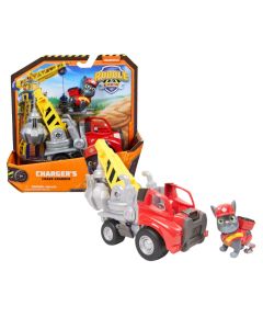 Paw Patrol Rubble & Crew Charger's Crane Grabber Vehicle With Mini Figure Toy For Boys 3 Years Old And Up
