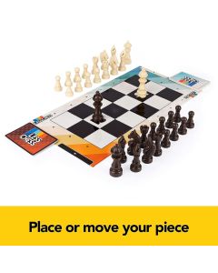  Legacy Deluxe Chess & Checkers Set, Classic Two Player Game  Includes Folding Board with Solid Wood Playing Pieces, for Kids and Adults  Ages 8 and up : Toys & Games