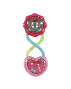 Bright Starts Pretty in Pink, Rattle and Shake Barbell, Baby Rattle Toys for Ages 3 Months Up