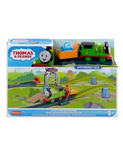 Thomas & Friends Motorized Playset Trackset Train Toy Engines - Percy's Package Roundup Playset for Preschool Kids 3 years up