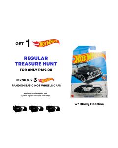 Buy 3 Random Basic Cars Hot Wheels and Get Regular T-Hunt '47 Chevy Fleetline Toys for Boys 3 Years up	