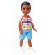 Barbie Club Chelsea 6 Inches Doll - Black Hair Doll with Medium Skin Tone, Smiley Print Shirt and Shoes Small Doll for Girls 3 years up