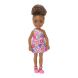 Barbie Club Chelsea 6 Inches Doll - Curly Brunette Hair Doll with Floral Print Dress Small Doll for Girls 3 years up